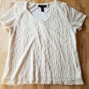GUC Venezia 14/16 Cream Lace V-Neck Shirt
